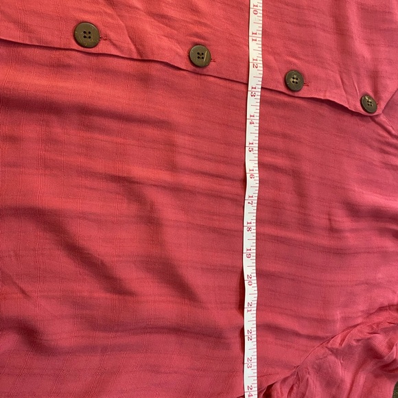 ANA A New Approach Womens 1X Blouse  Short Sleeve V Neck Top Holly Berry Pinkish - Picture 7 of 10